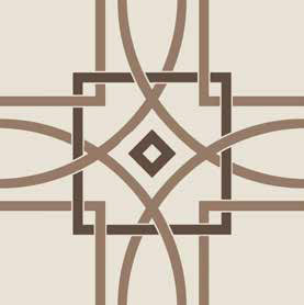 Pattern 6: Quadrato Bicolore (Bianco decoro Moro/Tabacco)