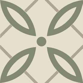 Pattern 15: Quadrato Bicolore (Bianco decoro Oliva/Grigio)