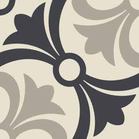 Pattern 13: Quadrato Bicolore (Bianco decoro Nero/Grigio)