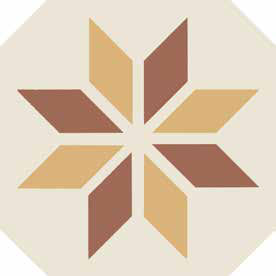 Pattern 1: Ottagono Bicolore (Bianco decoro Mattone/Ocra)