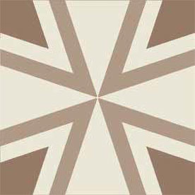 Pattern 10: Quadrato Bicolore (Bianco decoro Tortora/Tabacco)