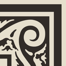 Pattern 12: Bordura Angolo Monocolore (Bianco decoro Nero)