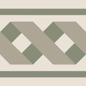 Pattern 22: Bordura Lineare Bicolore (Bianco decoro Oliva/Grigio)