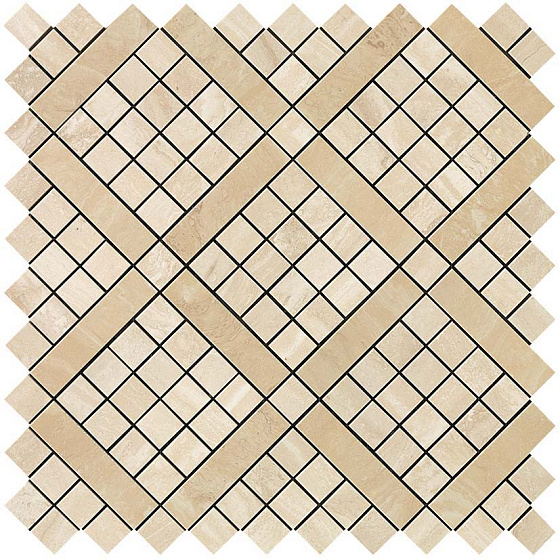 Travertino Alabastrino Diagonal Mosaic