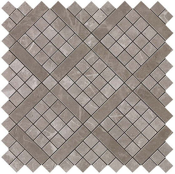 Grey Fleury Diagonal Mosaic