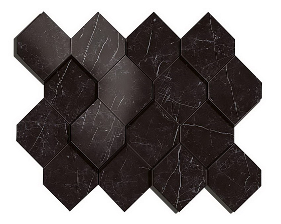 Nero Marquina Mosaico Esagono 3D