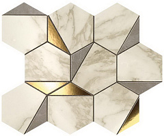 ATLAS CONCORDE MARVEL EDGE Gold Hex Gris-Calacatta