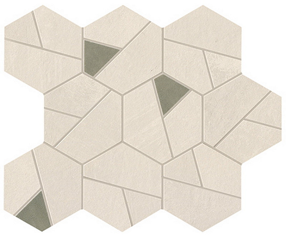 Ivory Mosaico Hex Olive