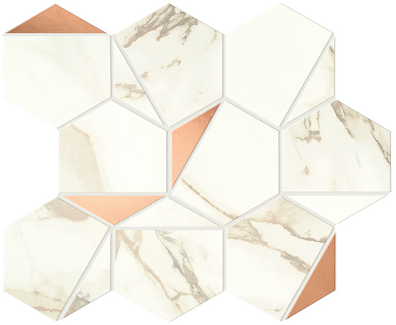 Calacatta Imperiale Gold Hex Shiny