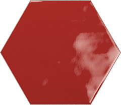 CERAMICA RIBESALBES GEOMETRY Hex Red Glossy