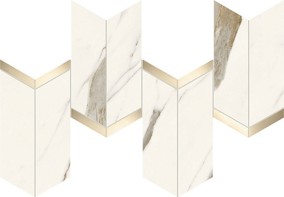 Calacatta Sublime Mosaico Chevron Lappato