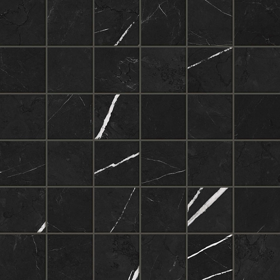 Elegant Black Mosaic Лаппатированная