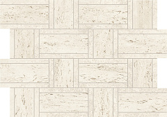 ATLAS CONCORDE MARVEL TRAVERTINE White Mosaico Basketweave