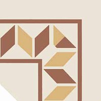 ETRURIA DESIGN VINTAGE Pattern 1: Bordura Angolo Bicolore (Bianco decoro Mattone/Ocra)