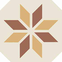 ETRURIA DESIGN VINTAGE Pattern 1: Ottagono Bicolore (Bianco decoro Mattone/Ocra)