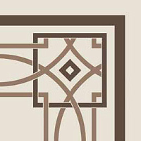 ETRURIA DESIGN VINTAGE Pattern 6: Bordura Angolo Bicolore (Bianco decoro Moro/Tabacco)