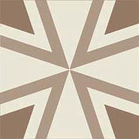 ETRURIA DESIGN VINTAGE Pattern 10: Quadrato Bicolore (Bianco decoro Tortora/Tabacco)