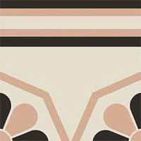 ETRURIA DESIGN VINTAGE Pattern 11: Bordura Lineare Bicolore (Bianco decoro Rosa/Nero)