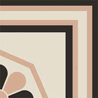 ETRURIA DESIGN VINTAGE Pattern 11: Bordura Angolo Esterno Bicolore (Bianco decoro Rosa/Nero)