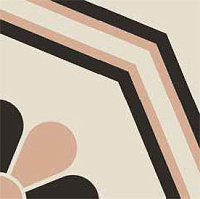 ETRURIA DESIGN VINTAGE Pattern 11: Quadrato Bicolore (Bianco decoro Rosa/Nero)