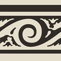 ETRURIA DESIGN VINTAGE Pattern 12: Bordura Lineare Monocolore (Bianco decoro Nero)