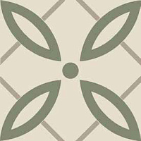 ETRURIA DESIGN VINTAGE Pattern 15: Quadrato Bicolore (Bianco decoro Oliva/Grigio)
