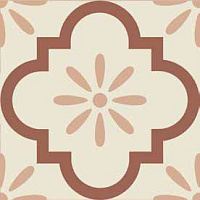 ETRURIA DESIGN VINTAGE Pattern 16: Quadrato Bicolore (Bianco decoro Mattone/Rosa)