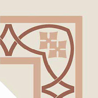 ETRURIA DESIGN VINTAGE Pattern 19: Bordura Angolo Bicolore (Bianco decoro Rosa/Mattone)