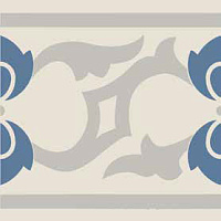 ETRURIA DESIGN VINTAGE Pattern 20: Bordura Lineare Bicolore (Bianco decoro Perla/Cobalto)