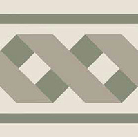 ETRURIA DESIGN VINTAGE Pattern 22: Bordura Lineare Bicolore (Bianco decoro Oliva/Grigio)